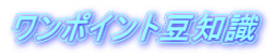 ワンポイント豆知識